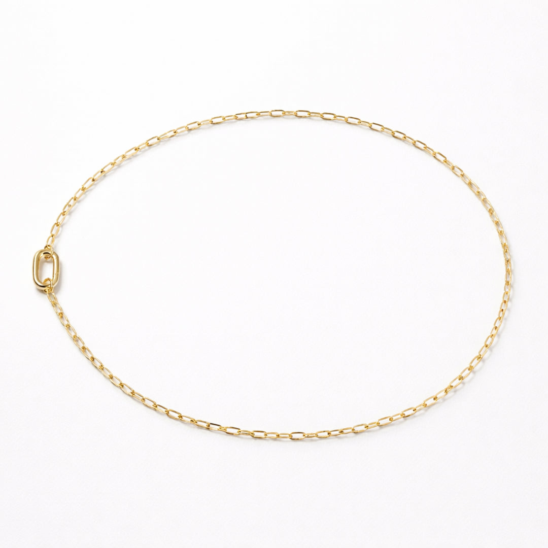 Detalles de Cadena de chapa de oro con broche ovalado