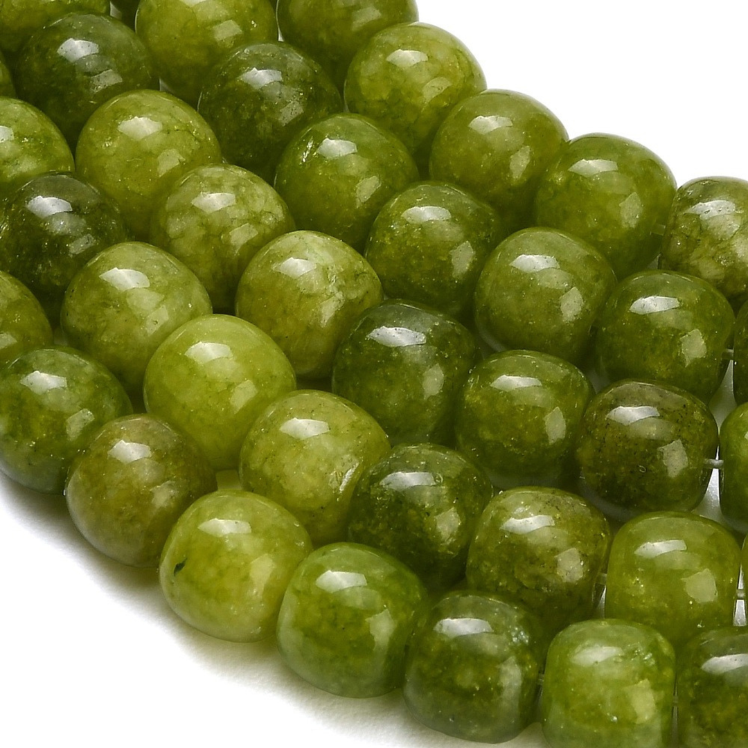 Tira de cuentas de jade barrel de 10 mm para joyería