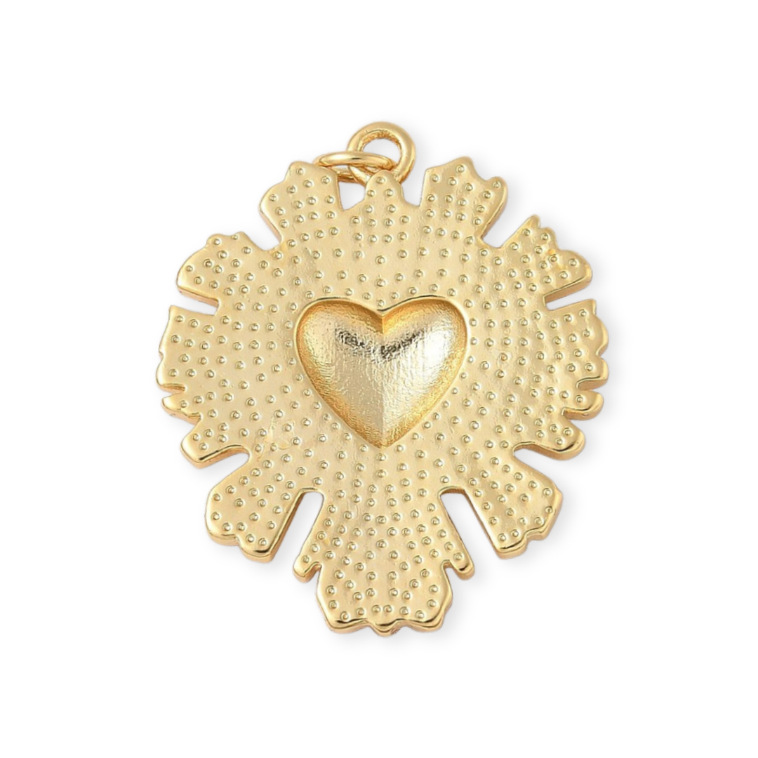Detalles de Dije de Sagrado Corazón de Jesús de chapa de oro