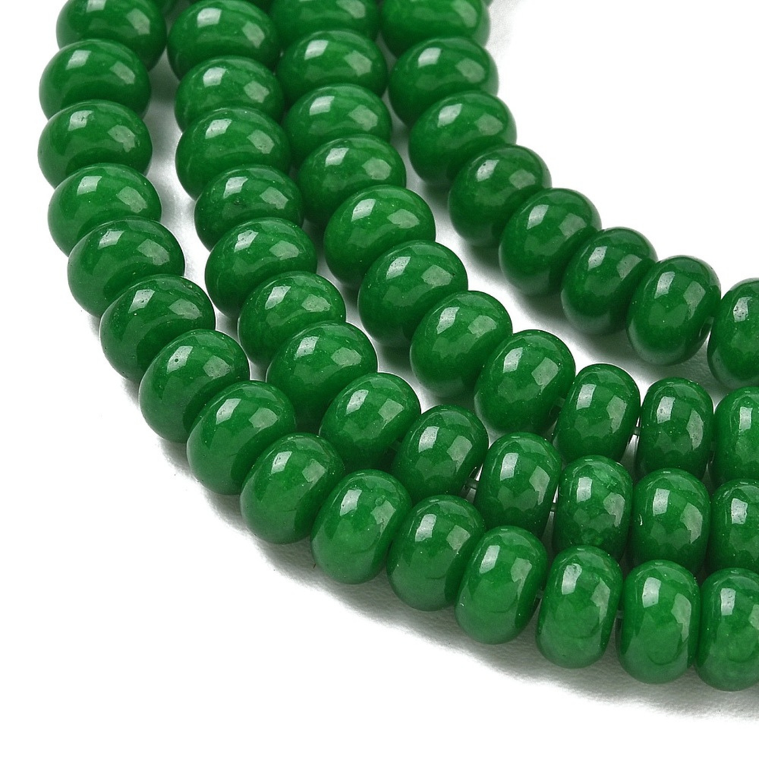 Tira de cuentas de jade rondel de 8 mm para joyería