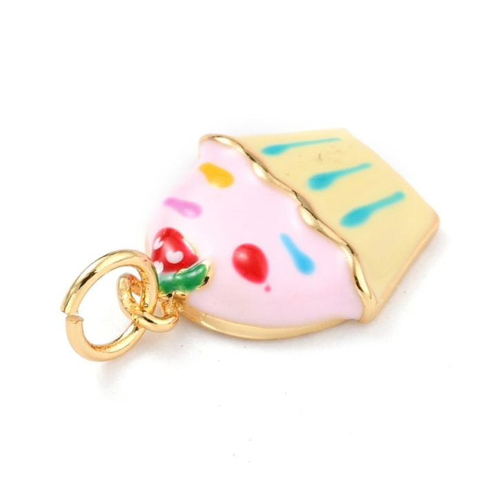 Detalles de Dije de cupcake de chapa de oro con esmalte