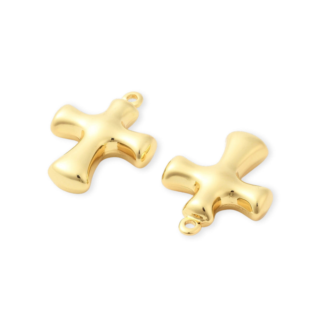 Detalles de Dije de cruz de chapa de oro