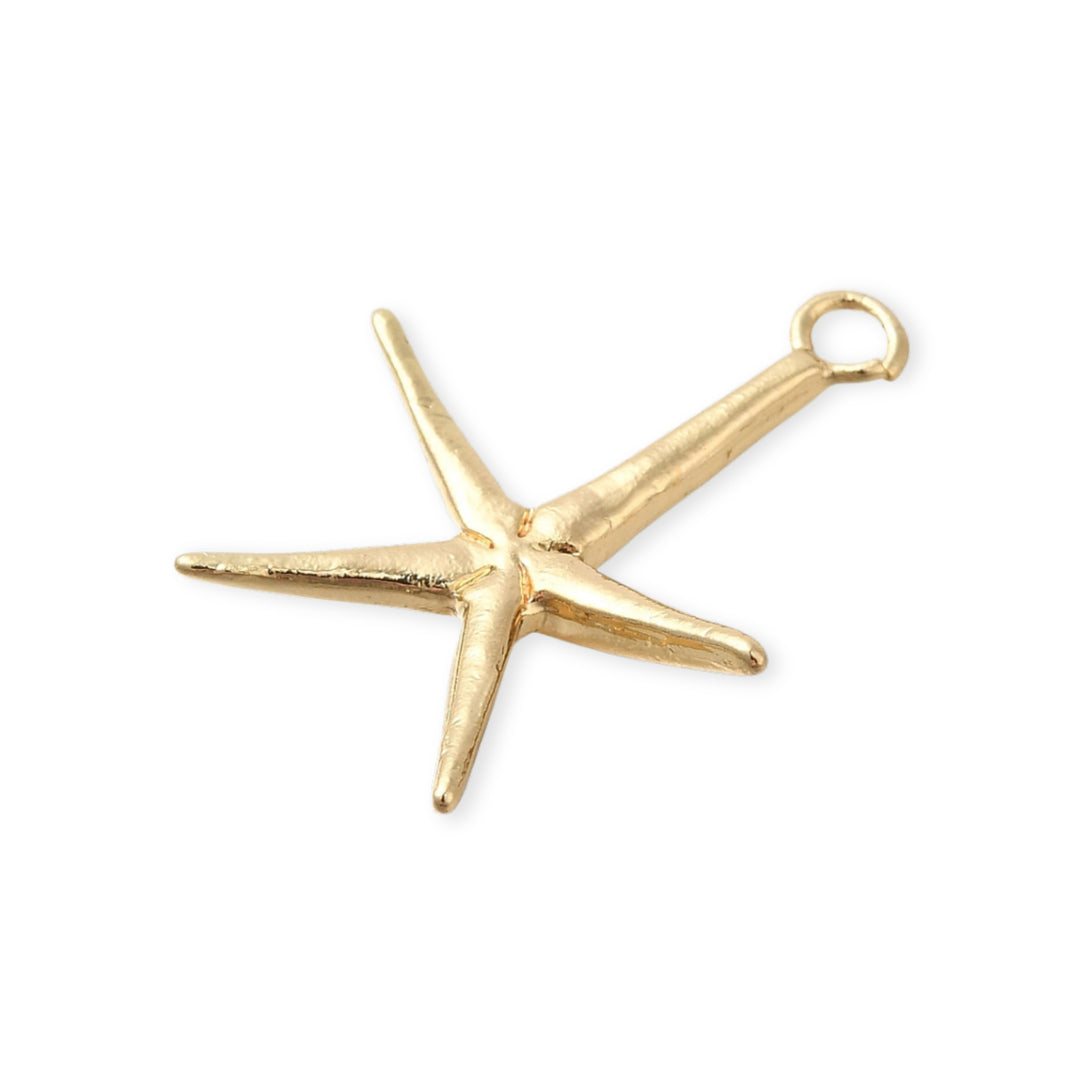 Detalles de Dije de estrella de mar dorada en fondo blanco