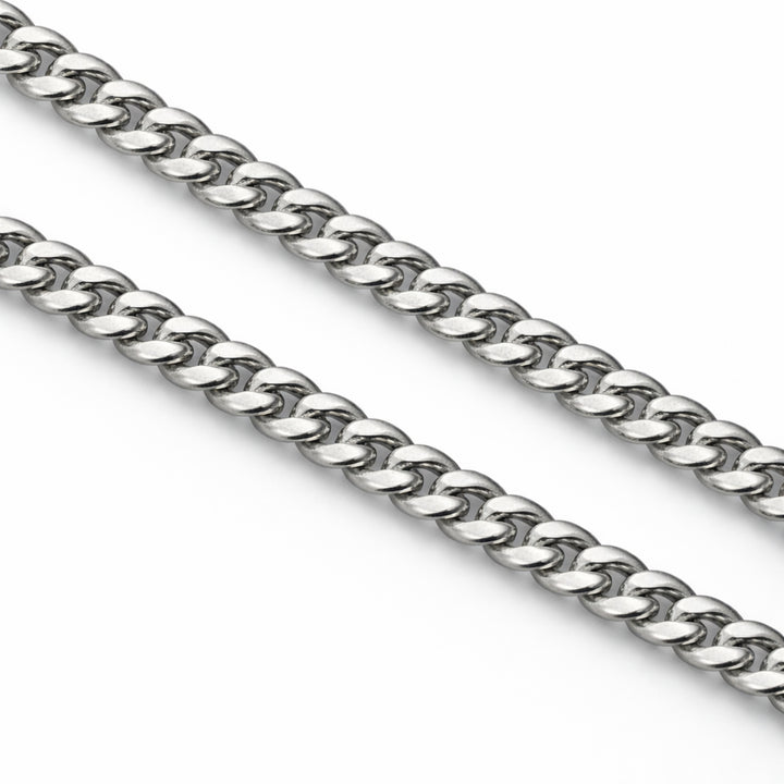 Detalles de Cadena plateada de acero inoxidable con broche ovalado de chapa de oro