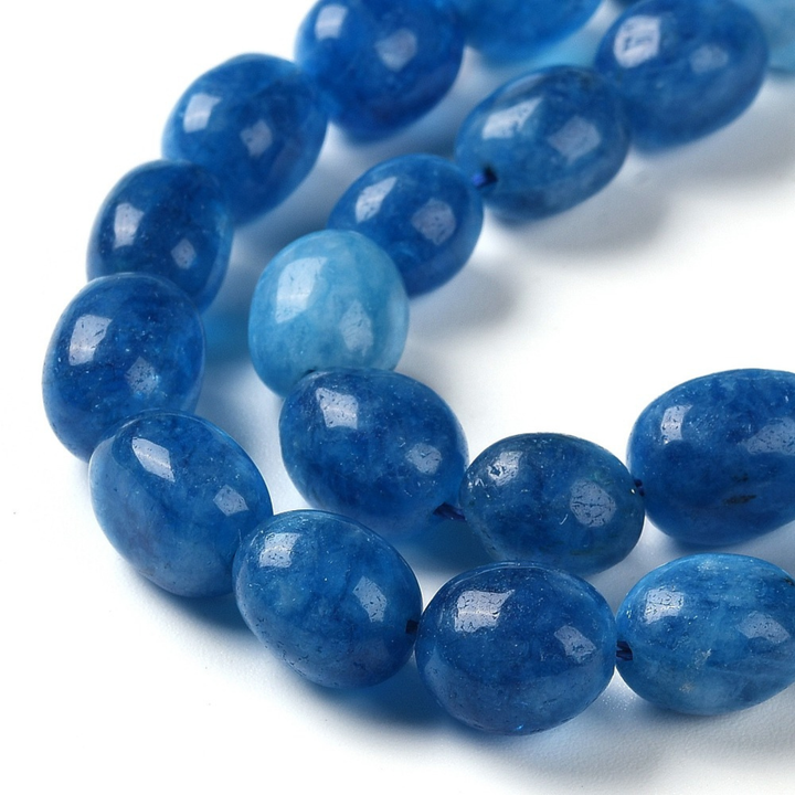 Tira de cuentas de jade natural ovalado de 13 × 10 mm para joyería