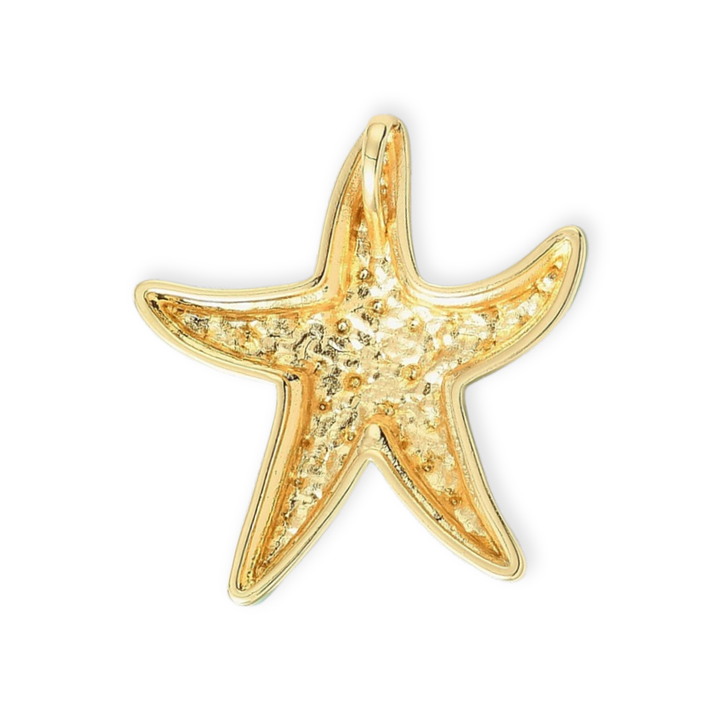 Detalles de Dije de estrella de mar esmaltada de chapa de oro para joyería
