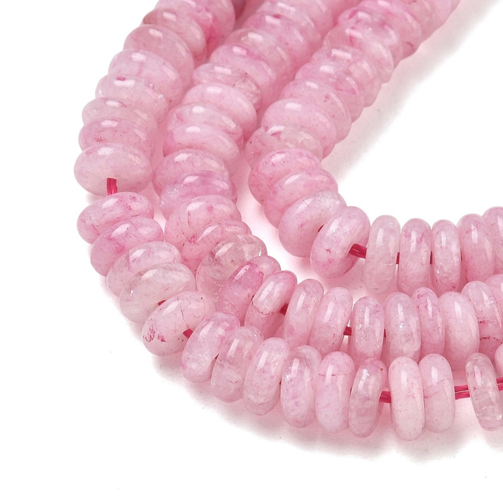 Tira de jade rondel de 6.5 mm con aproximadamente 167 cuentas