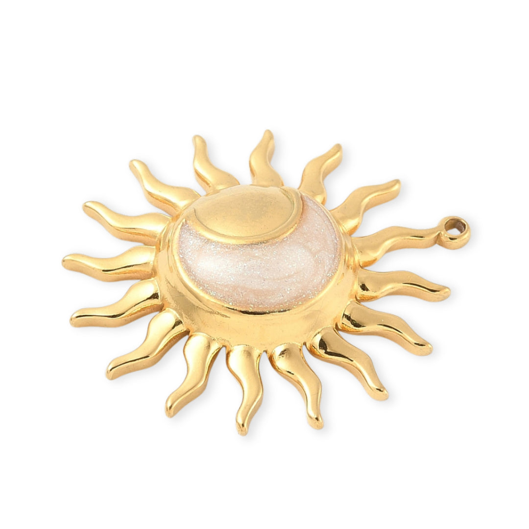 Detalles de Dije de sol y luna de acero inoxidable