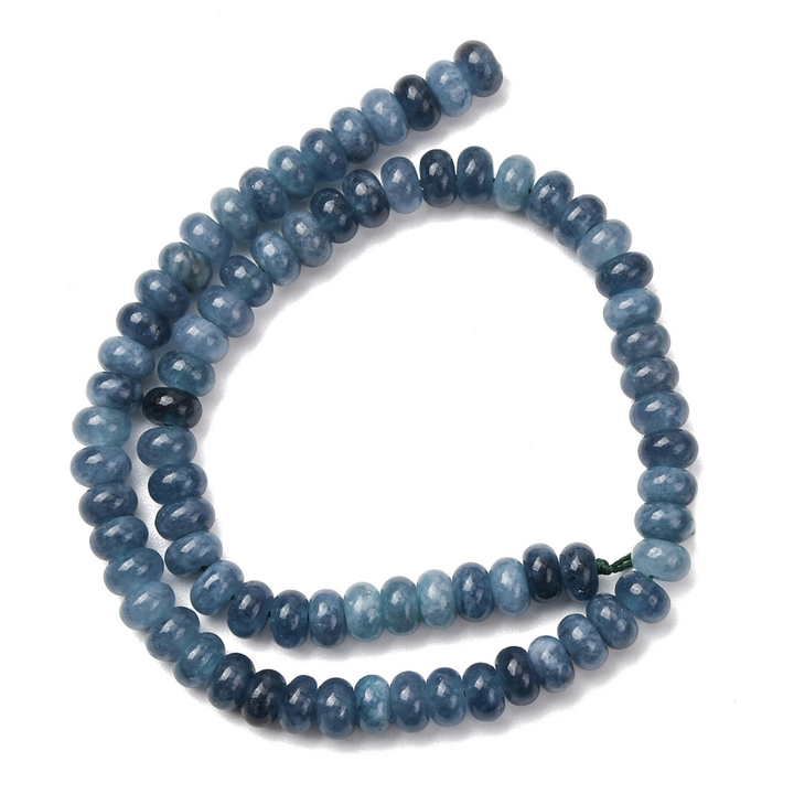 Tira de jade color azul de 8 mm para joyería