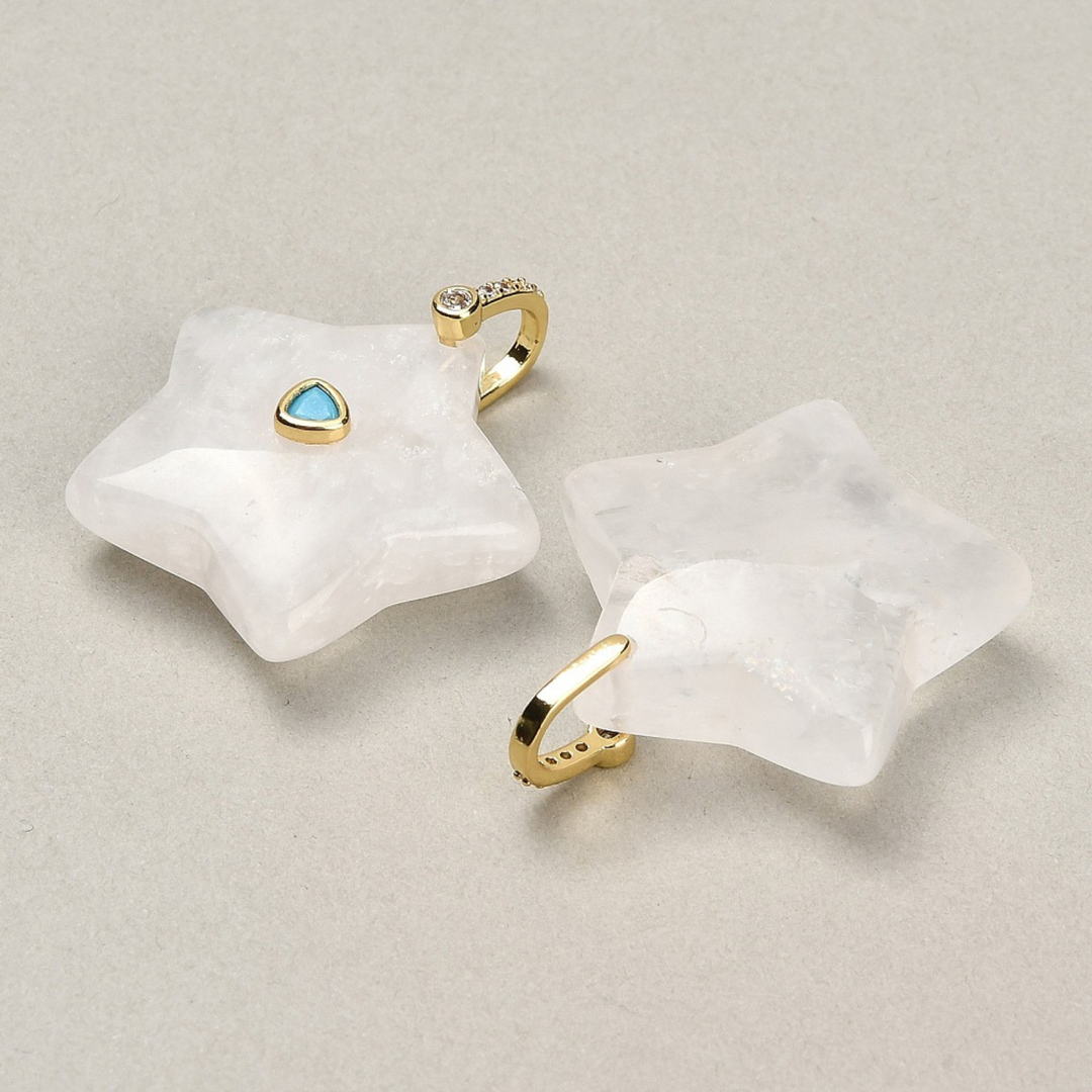 Detalles de Dije de cuarzo natural en forma de estrella para joyería