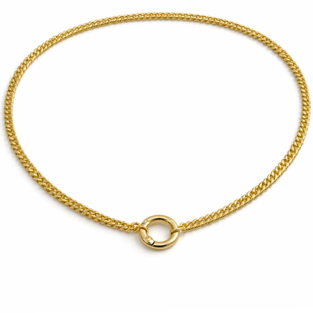 Detalles de Cadena de chapa de oro con broche circular