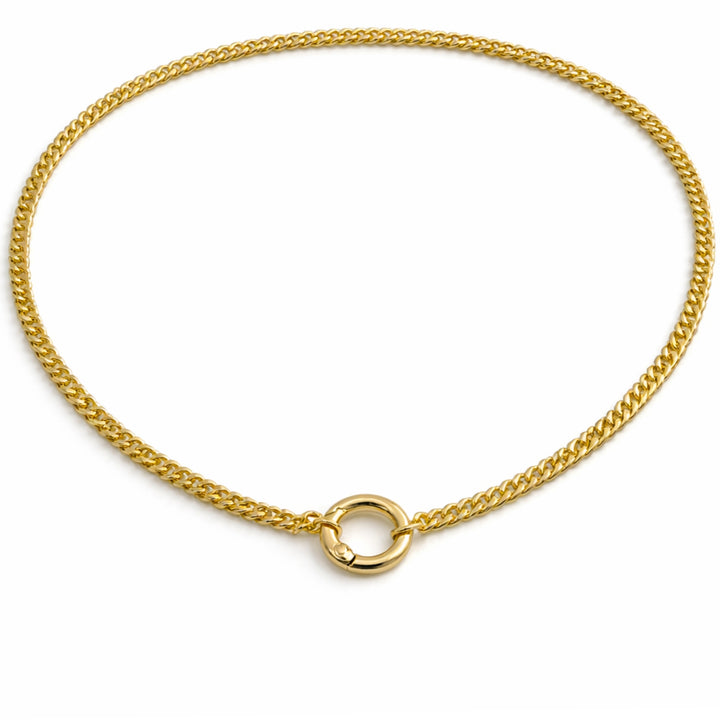 Detalles de Cadena de chapa de oro con broche circular