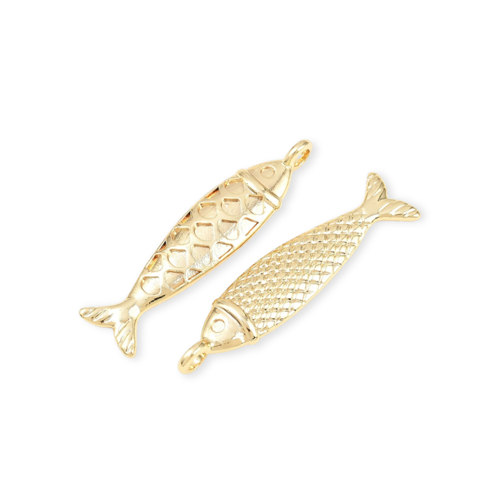 Detalles de Dije de pez de chapa de oro