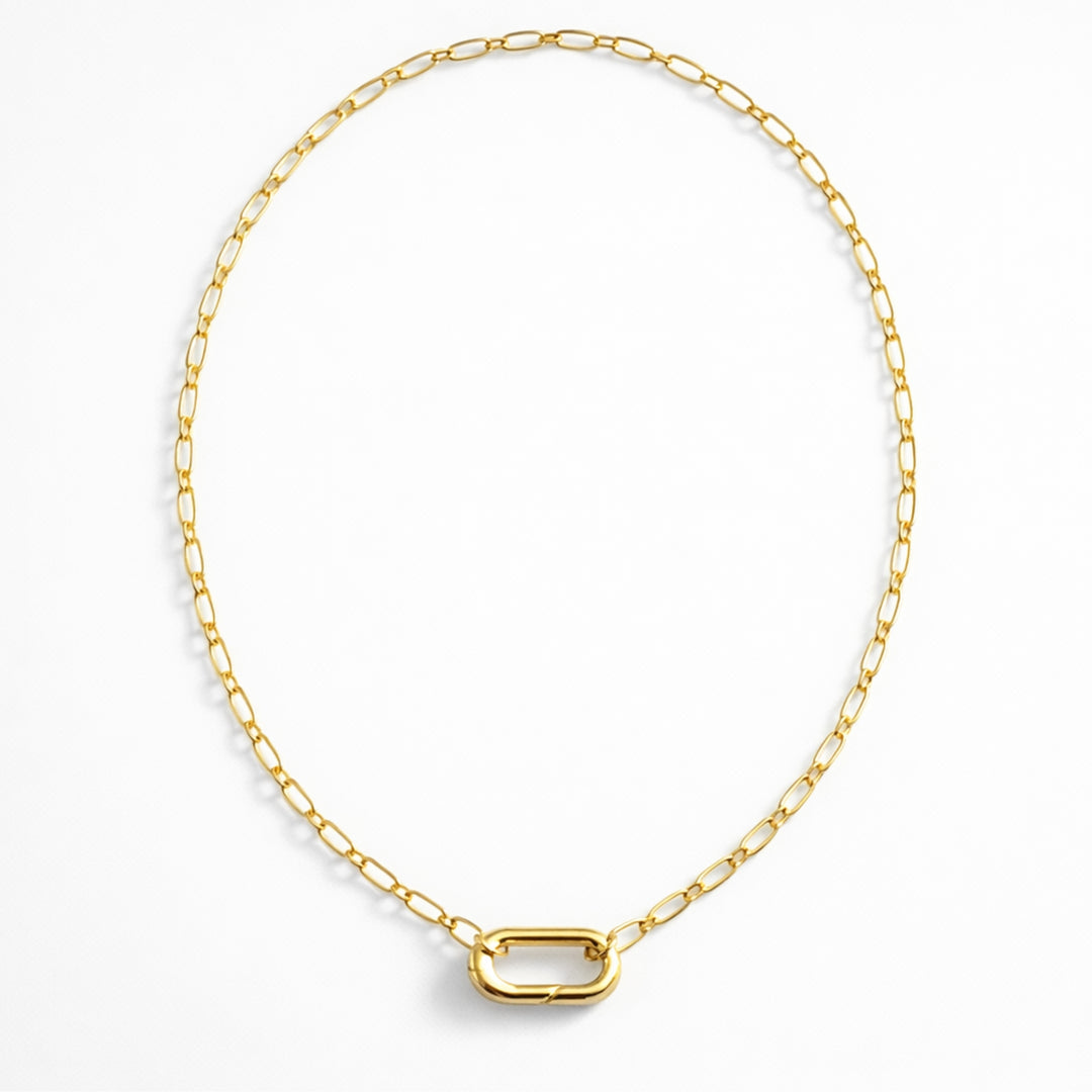 Detalles de Cadena de chapa de oro con broche ovalado