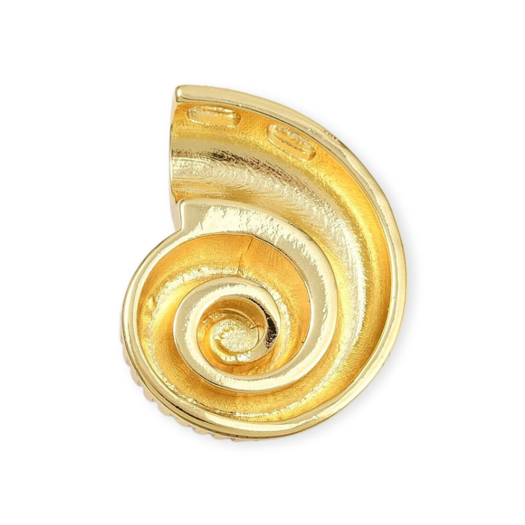Detalles de Dije de caracol de chapa de oro dorado