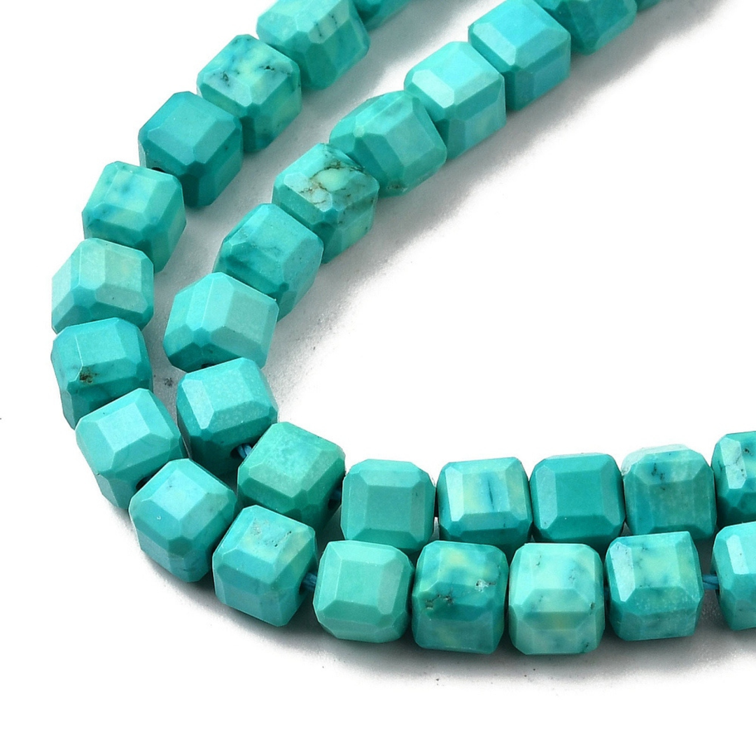 Tira de cuentas de turquesa sintética de 6 mm para joyería