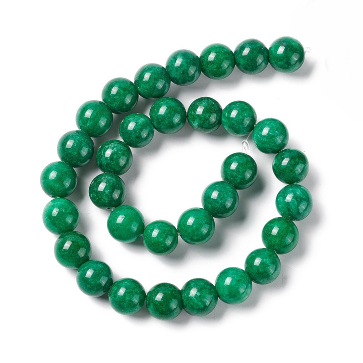 Tira de jade redondo de 12 mm con aproximadamente 32 cuentas