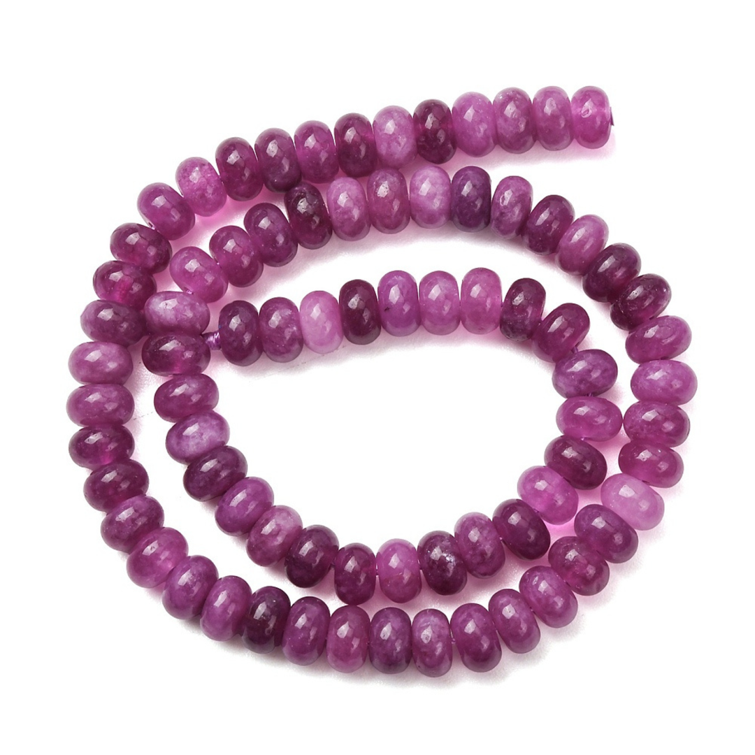 Tira de jade color morado de 8 mm para joyería