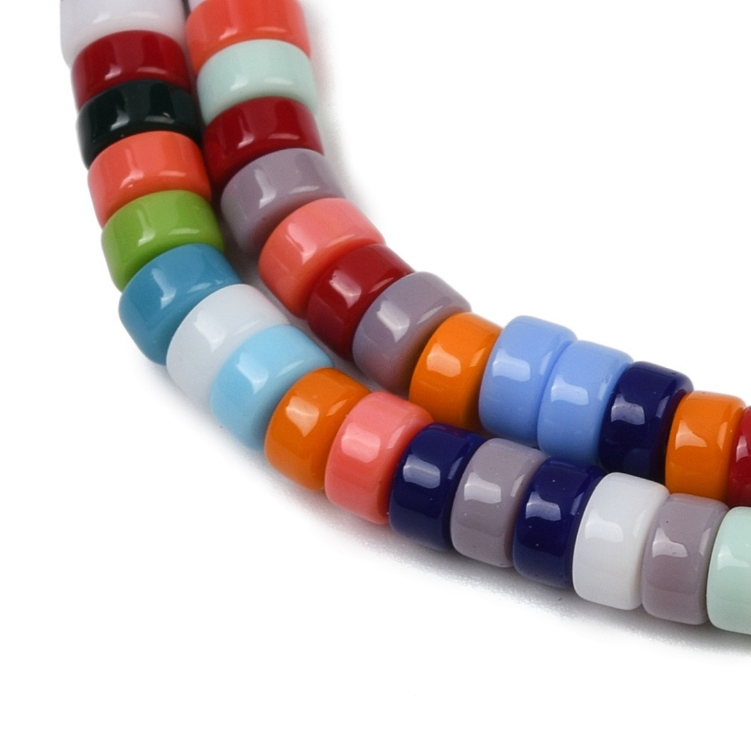 Tira de cuentas Murano flat round de 7 mm para joyería