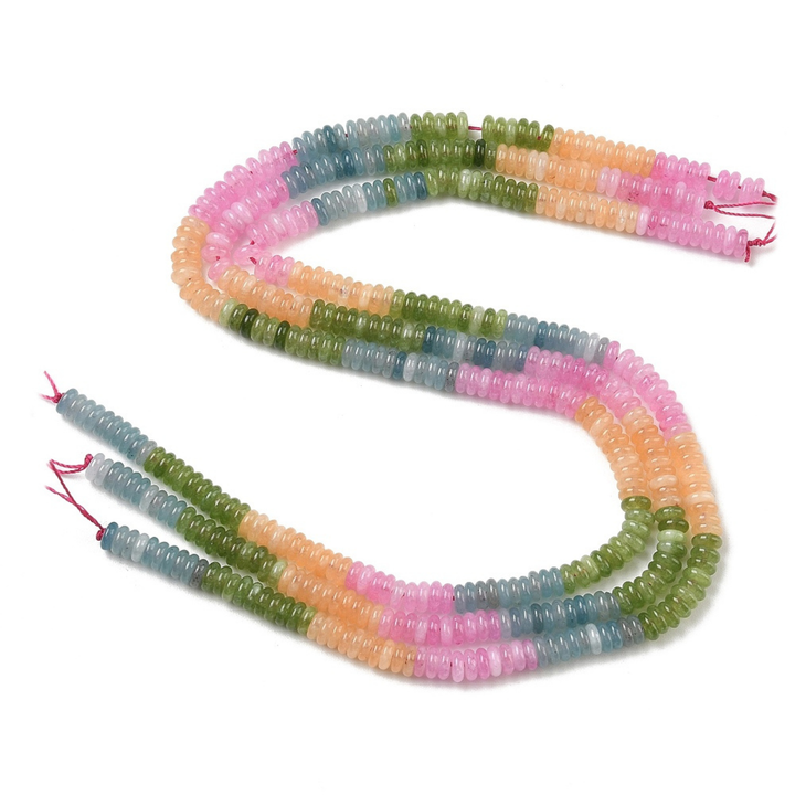 Tira de jade rondel de 6.5 mm con aproximadamente 167 cuentas