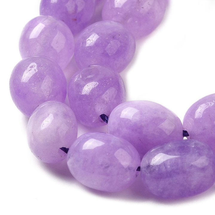Tira de cuentas de jade natural ovalado de 13 × 10 mm para joyería