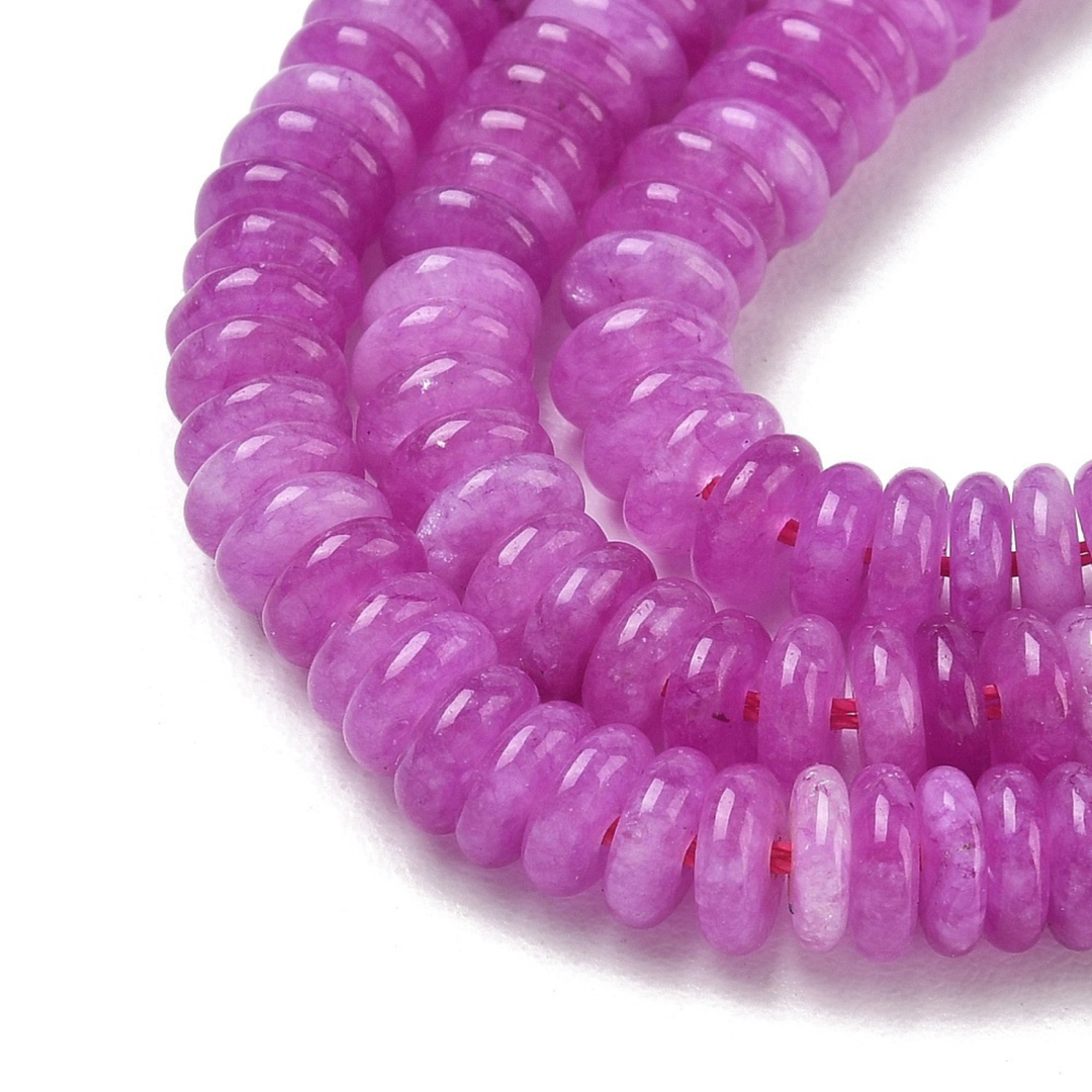 Detalles de Tira de jade rondel de 6.5 mm con aproximadamente 167 cuentas