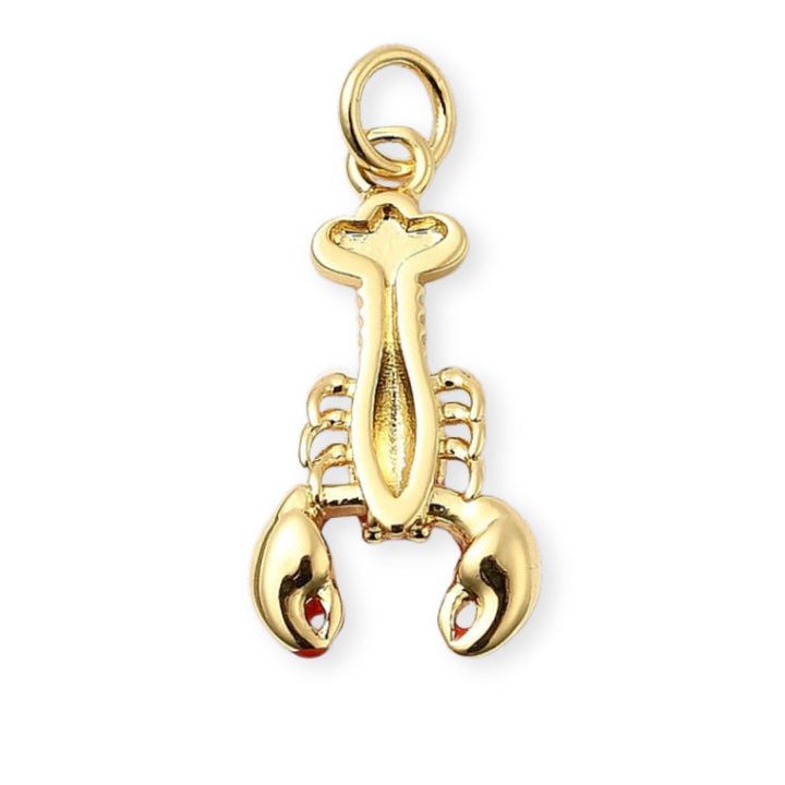 Detalles de Dije de langosta de chapa de oro con esmalte