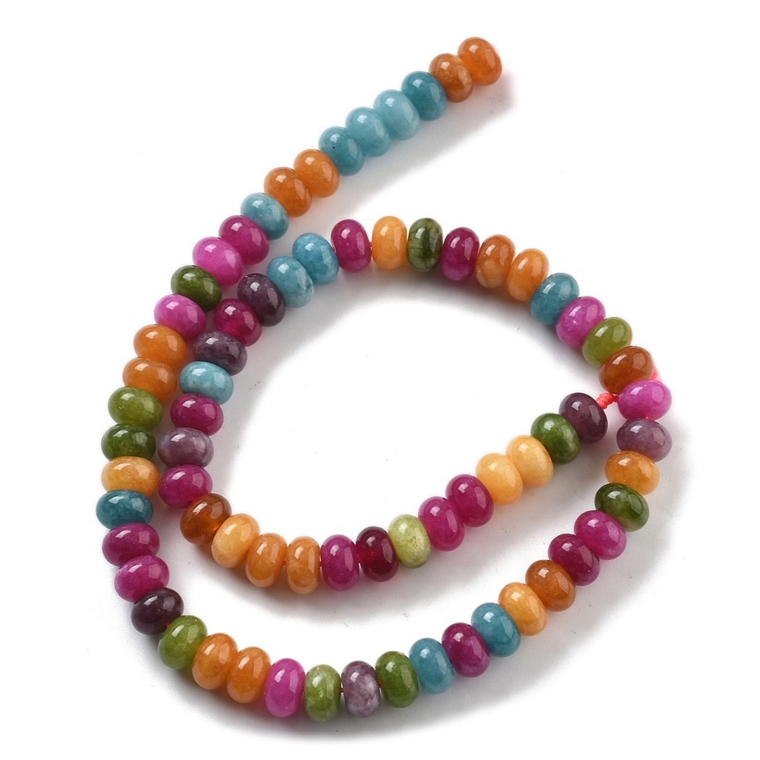 Tira de jade natural de 8 mm para joyería