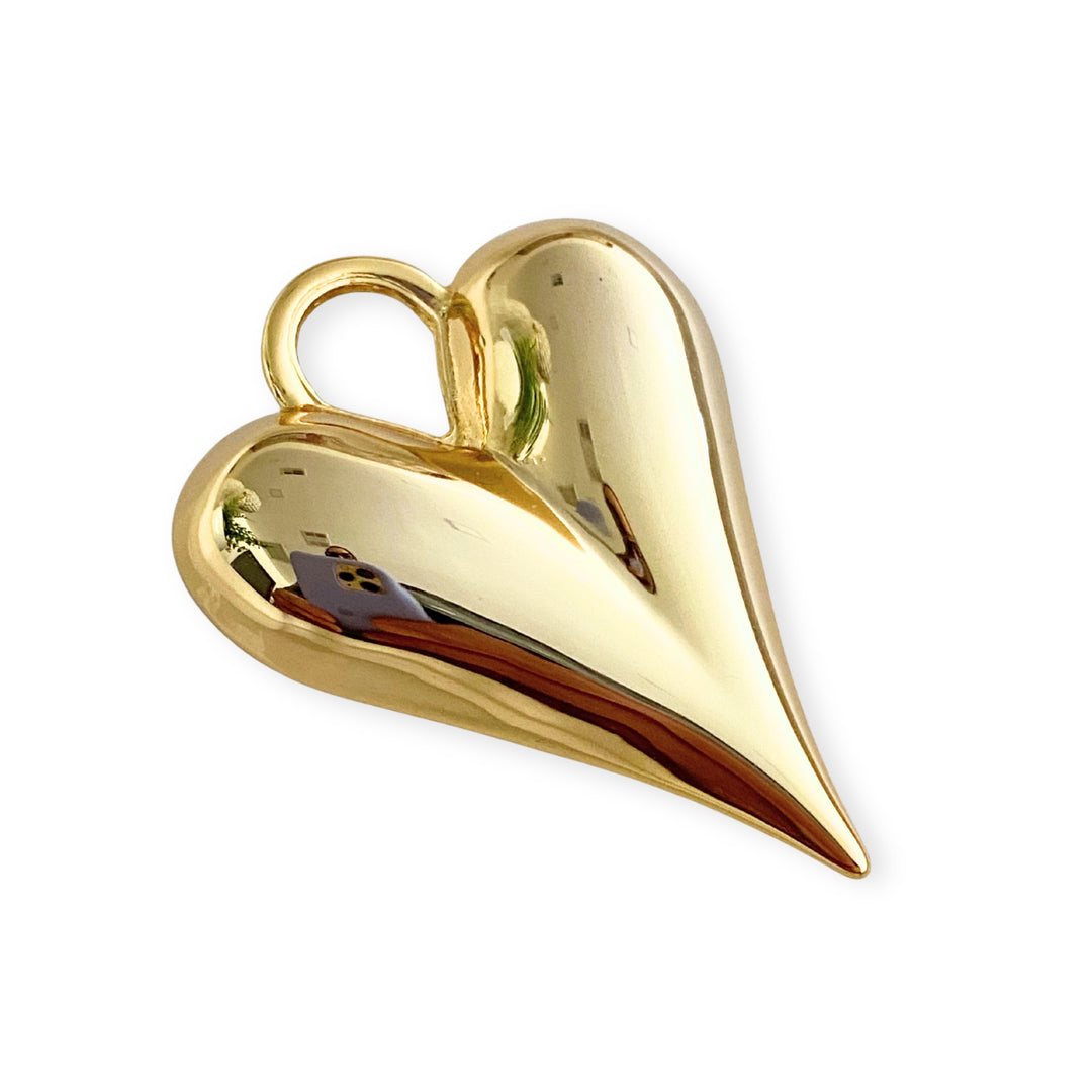 Detalles de Dije de corazón de chapa de oro