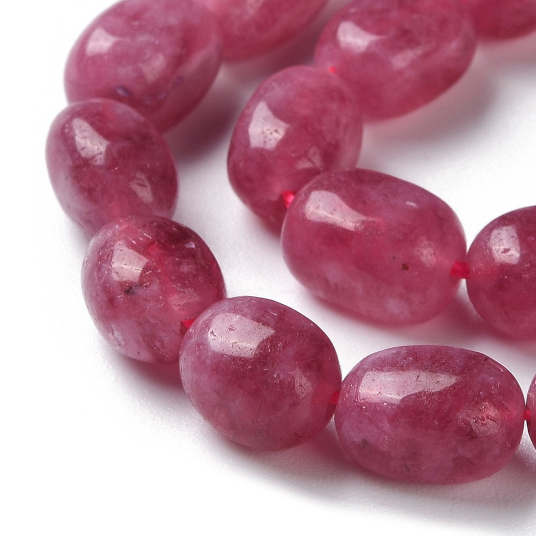 Tira de cuentas de jade natural ovalado de 13 × 10 mm para joyería