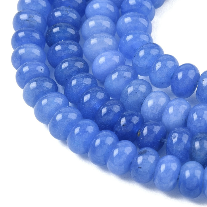 Tira de cuentas de jade rondel de 8 mm para joyería