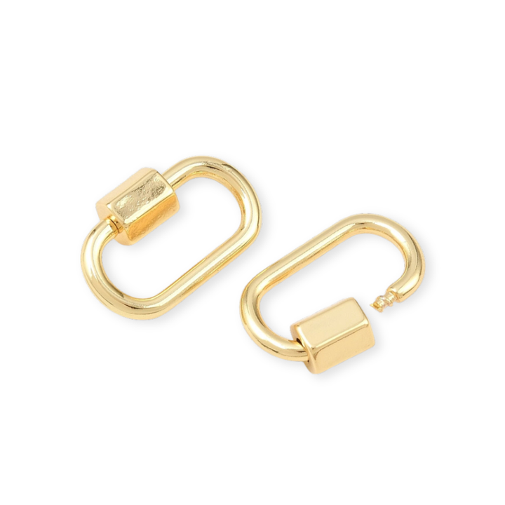 Detalles de Broche carabiner de chapa de oro para joyería