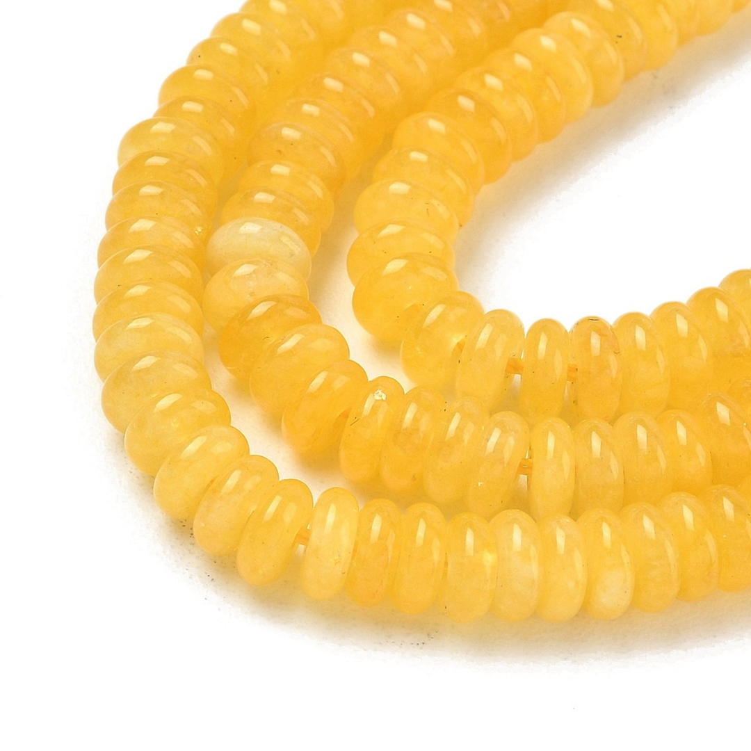 Tira de jade rondel de 6.5 mm con aproximadamente 167 cuentas