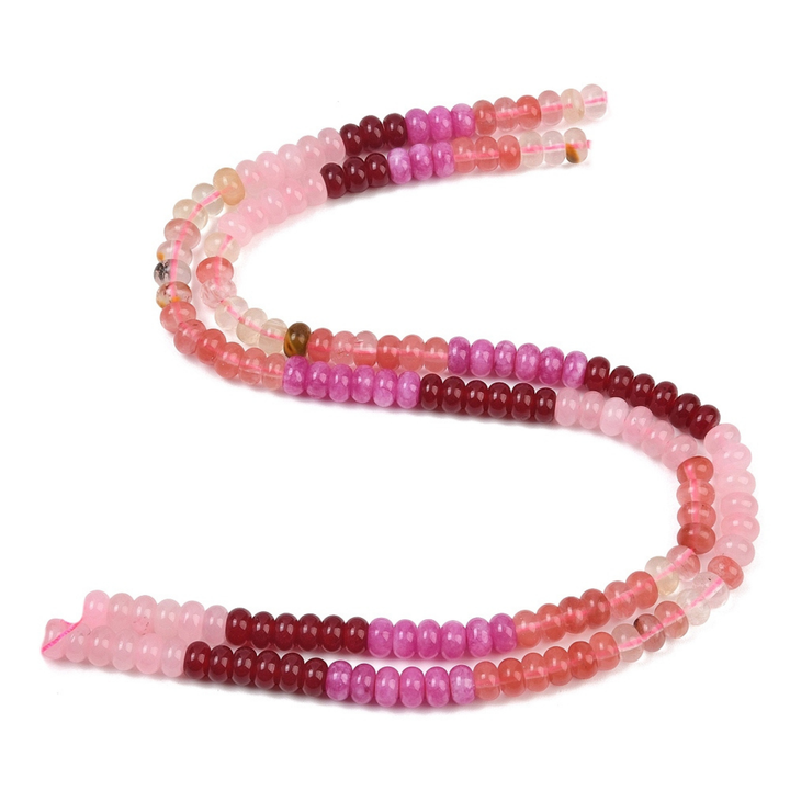 Tira de cuentas de jade y cuarzo cereza de 8 mm para joyería