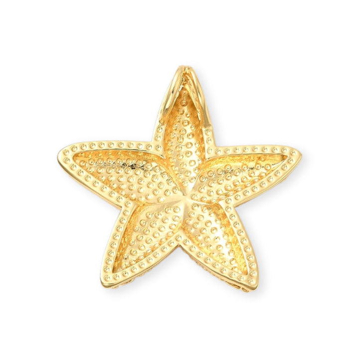 Detalles de Dije dorado en forma de estrella de mar con ojal trasero