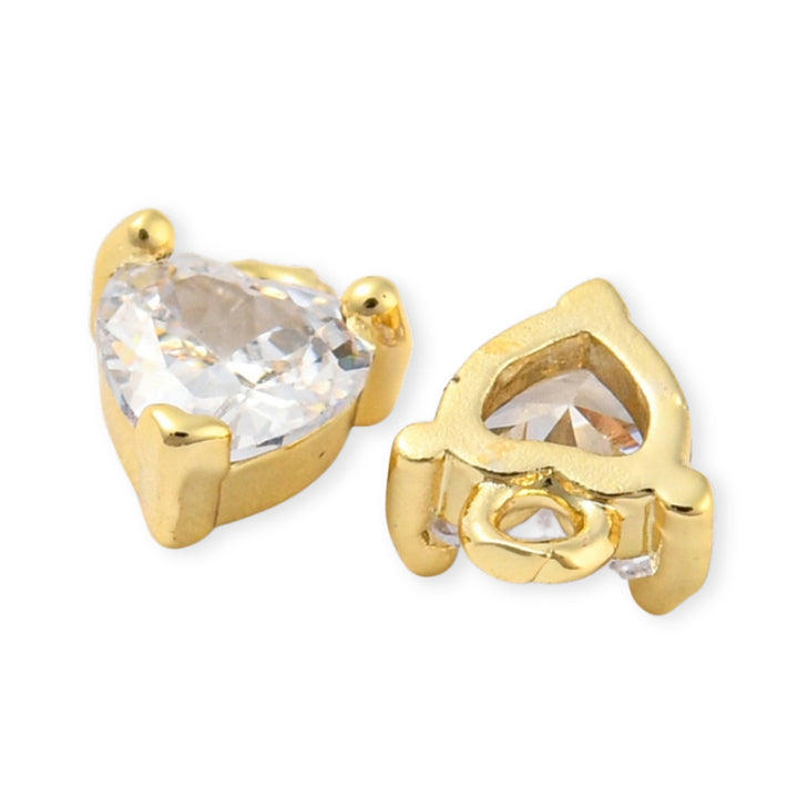 Detalles de Dije corazón de chapa de oro con zirconia