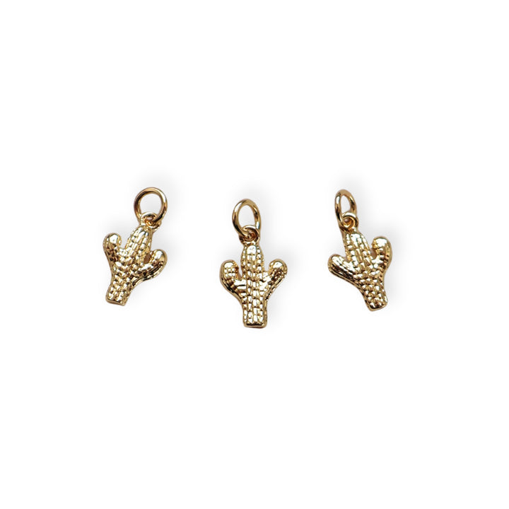 Detalles de dije cactus dorado en chapa de oro