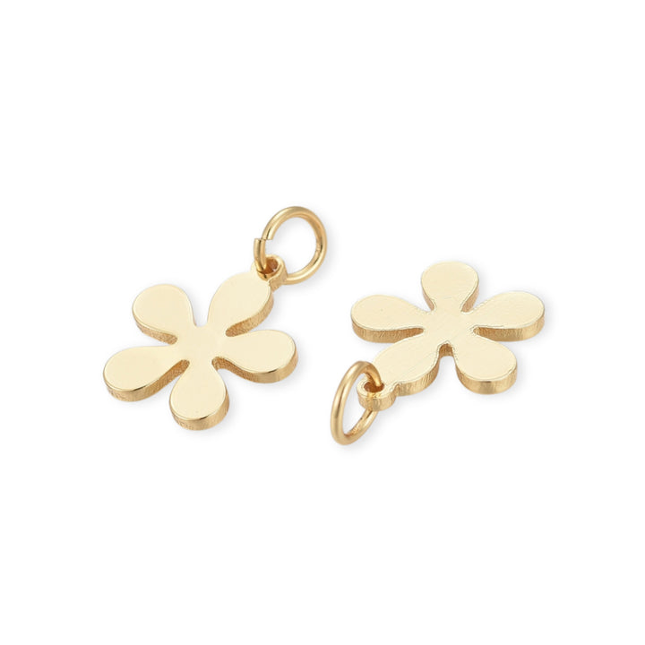 Detalles de Dije dorado en forma de flor elaborado en chapa de oro