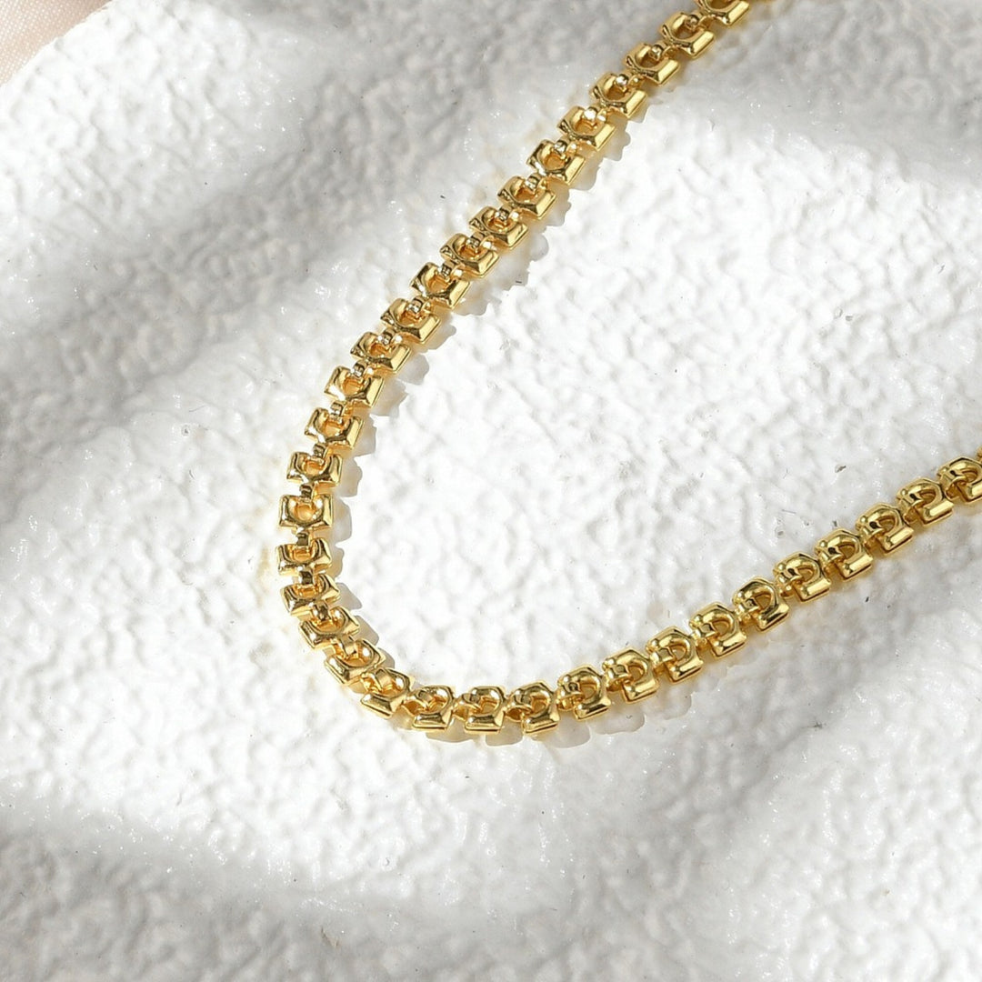 Detalles de Cadena de chapa de oro con broche tipo perico