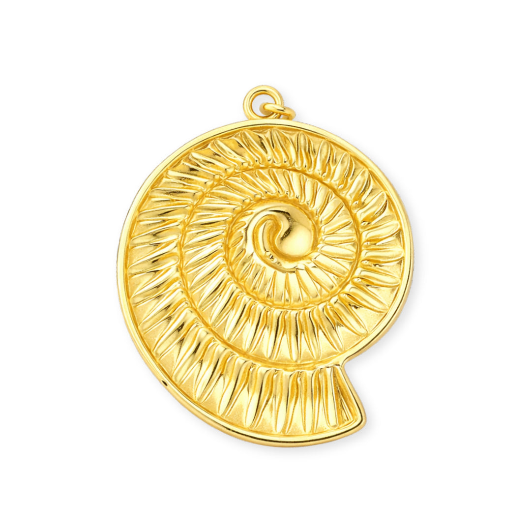 Detalles de Dije en forma de caracol de chapa de oro brillante