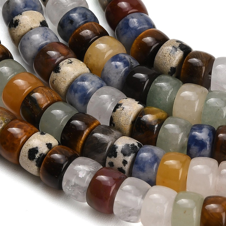 Tira de cuentas de piedras naturales mixtas de 7.5 mm para joyería