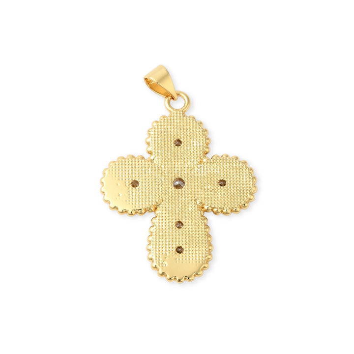 Detalles de Dije de cruz de chapa de oro con zirconia