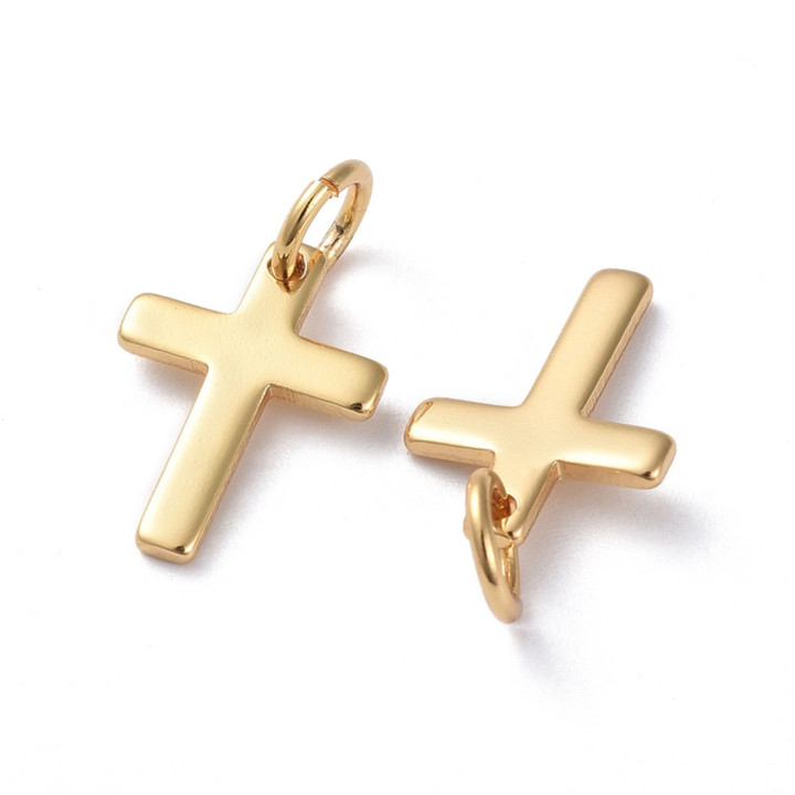 Detalles de Dije de cruz de chapa de oro