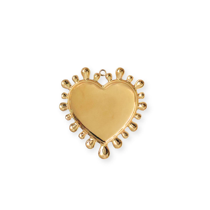 Detalles de dije corazón de acero inoxidable grande