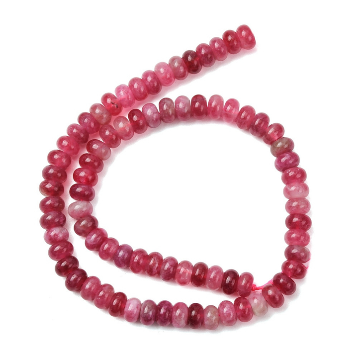 Tira de jade color cereza de 8 mm para joyería