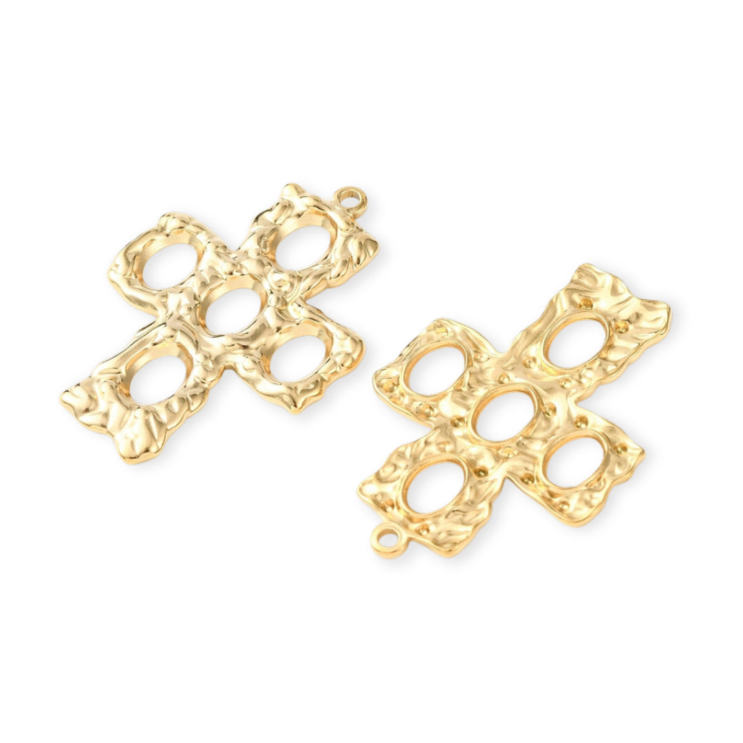 Detalles de Dije de cruz de chapa de oro