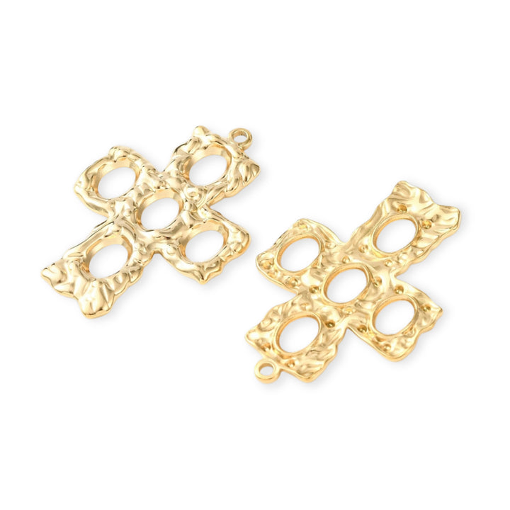 Detalles de Dije de cruz de chapa de oro