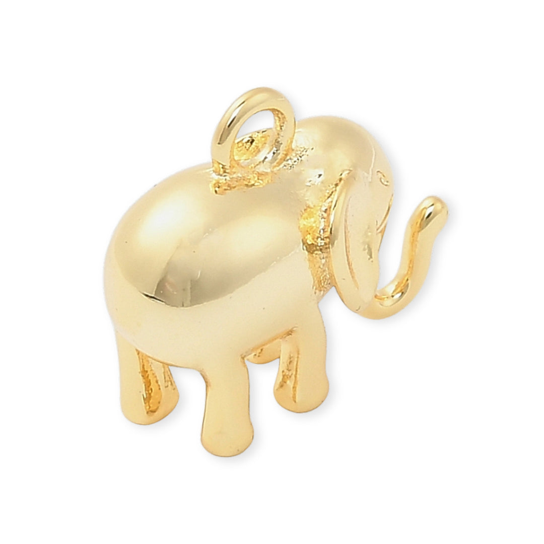 Detalles de Dije de elefante de chapa de oro