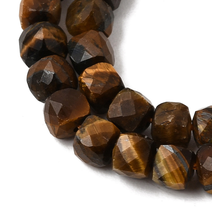 Tira de cuentas de ojo de tigre en cubos de 5 mm para joyería
