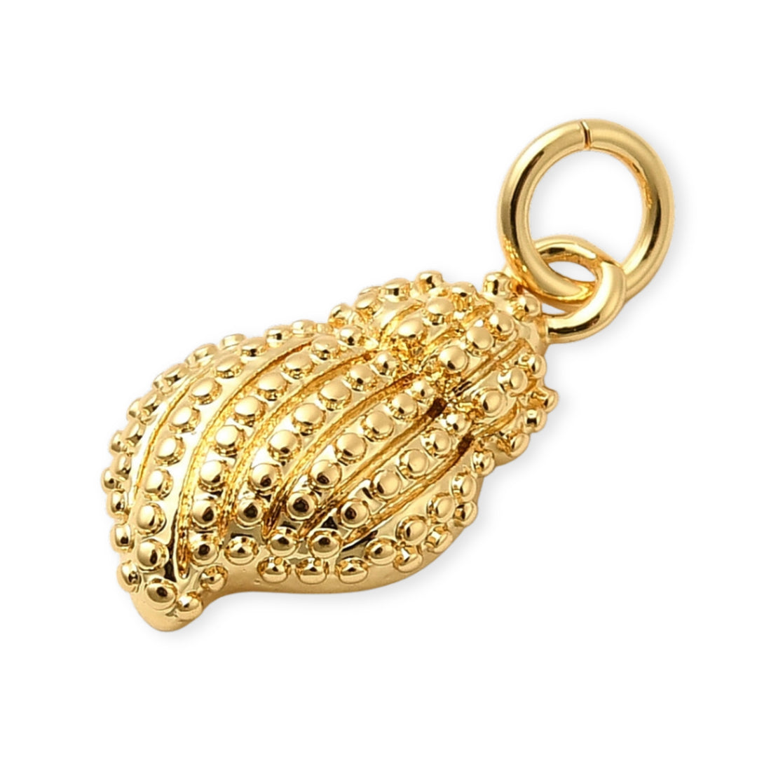Detalles de Dije caracol en chapa de oro con acabado brillante